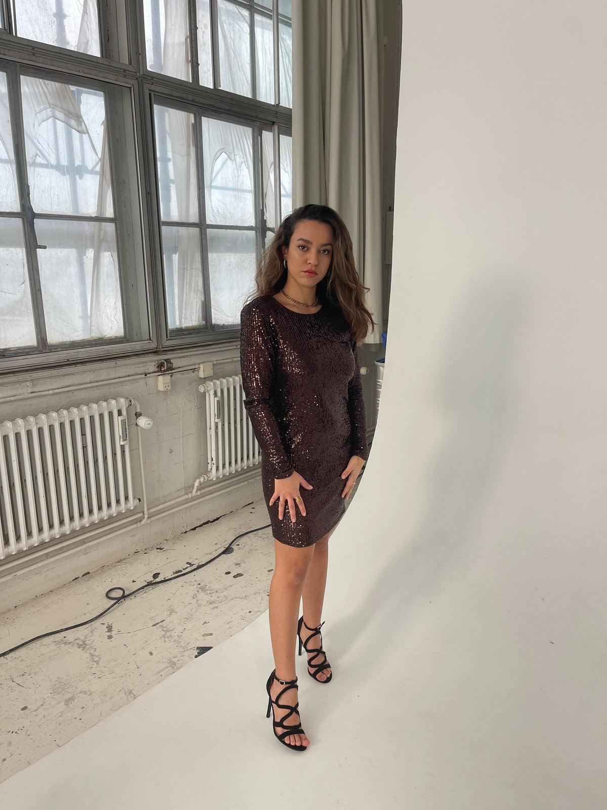 Althea sequin dress - Brown