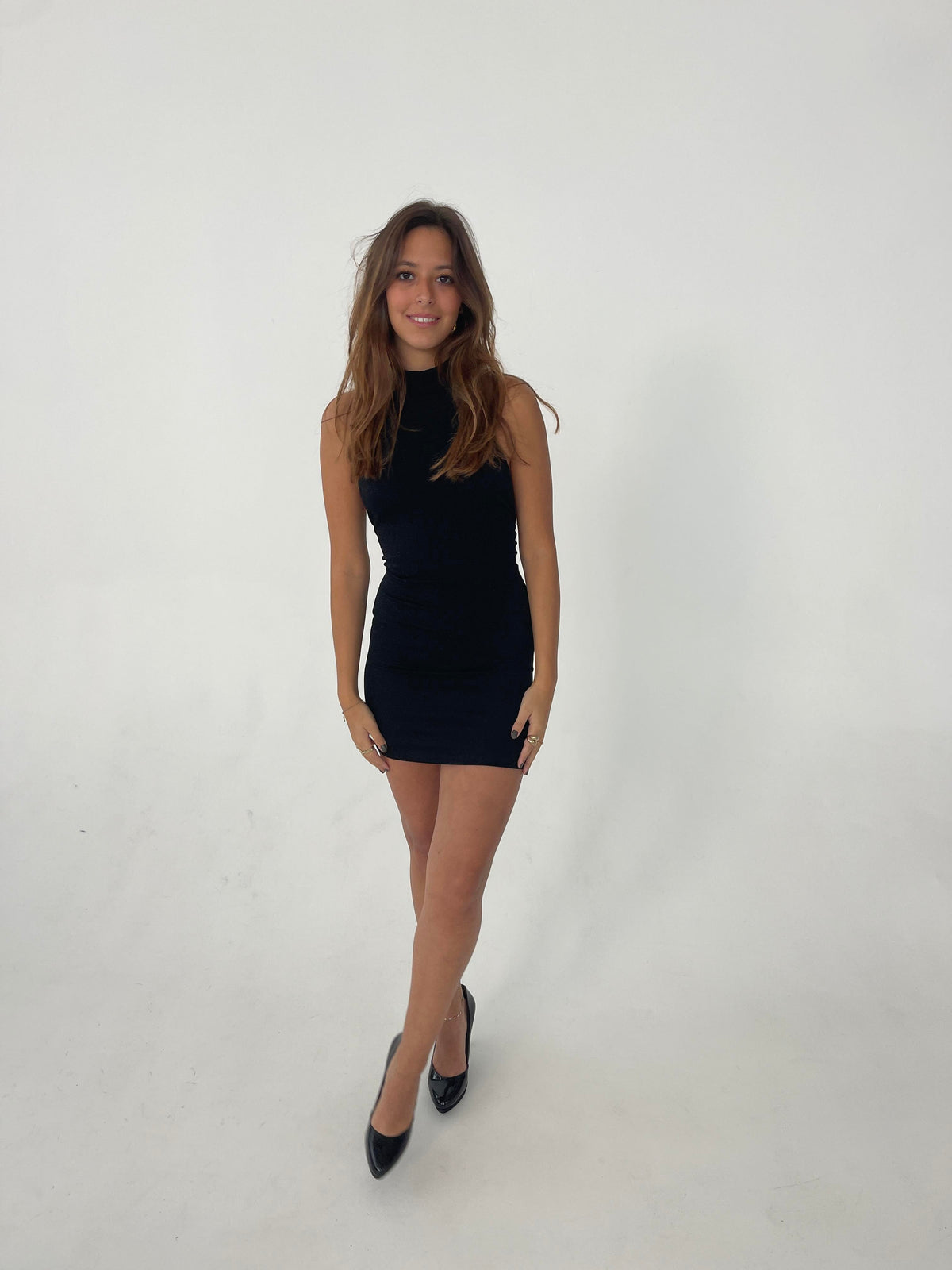Lorraine halterneck glitter dress - Black
