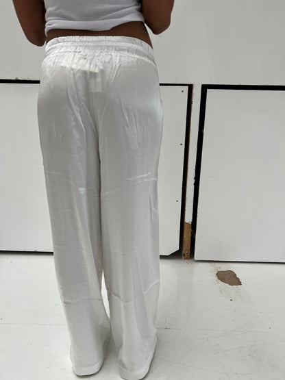 Bonnie satin pants - White