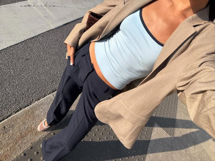 Britney low waisted suit pants - Navy