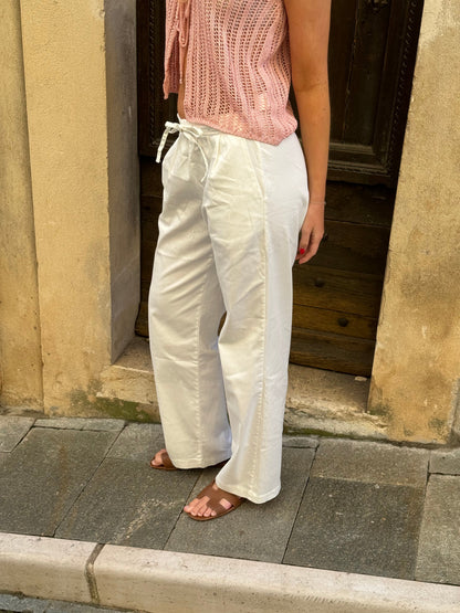 Anouk trousers with ties - White