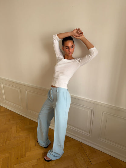 Classic wide pants baby blue