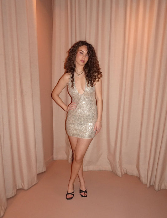 Jennia sequin dress - Beige/Champagne