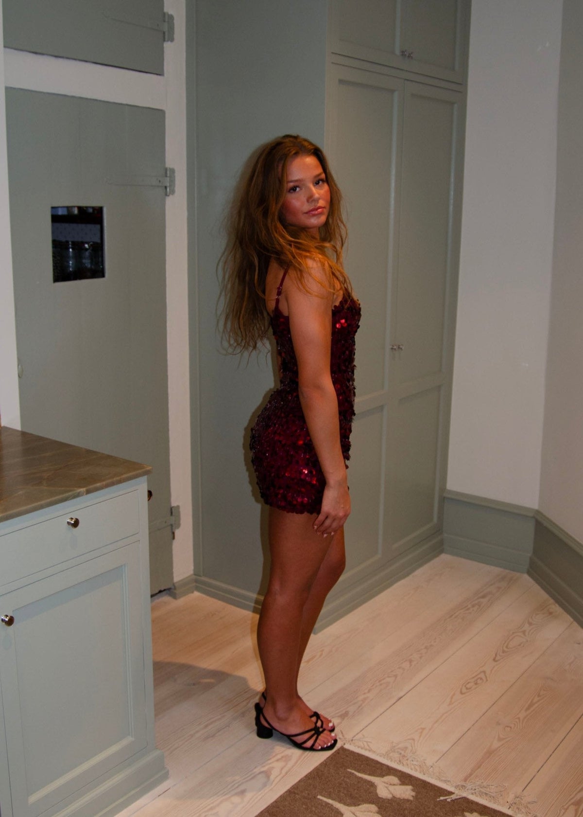Amanda sequin dress - Burgundy
