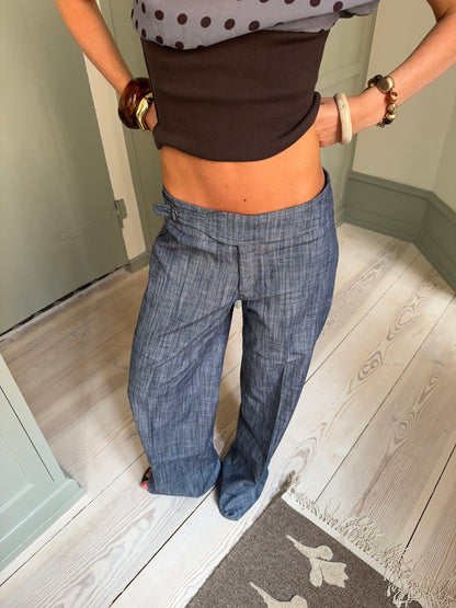Izabelle trousers with belt – Blue