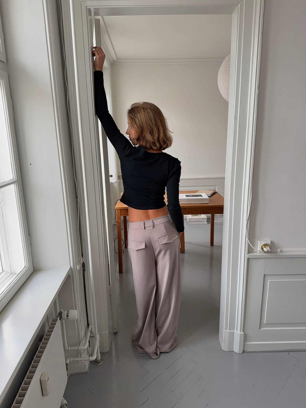 Trina suit pants with buckle detail - Beige