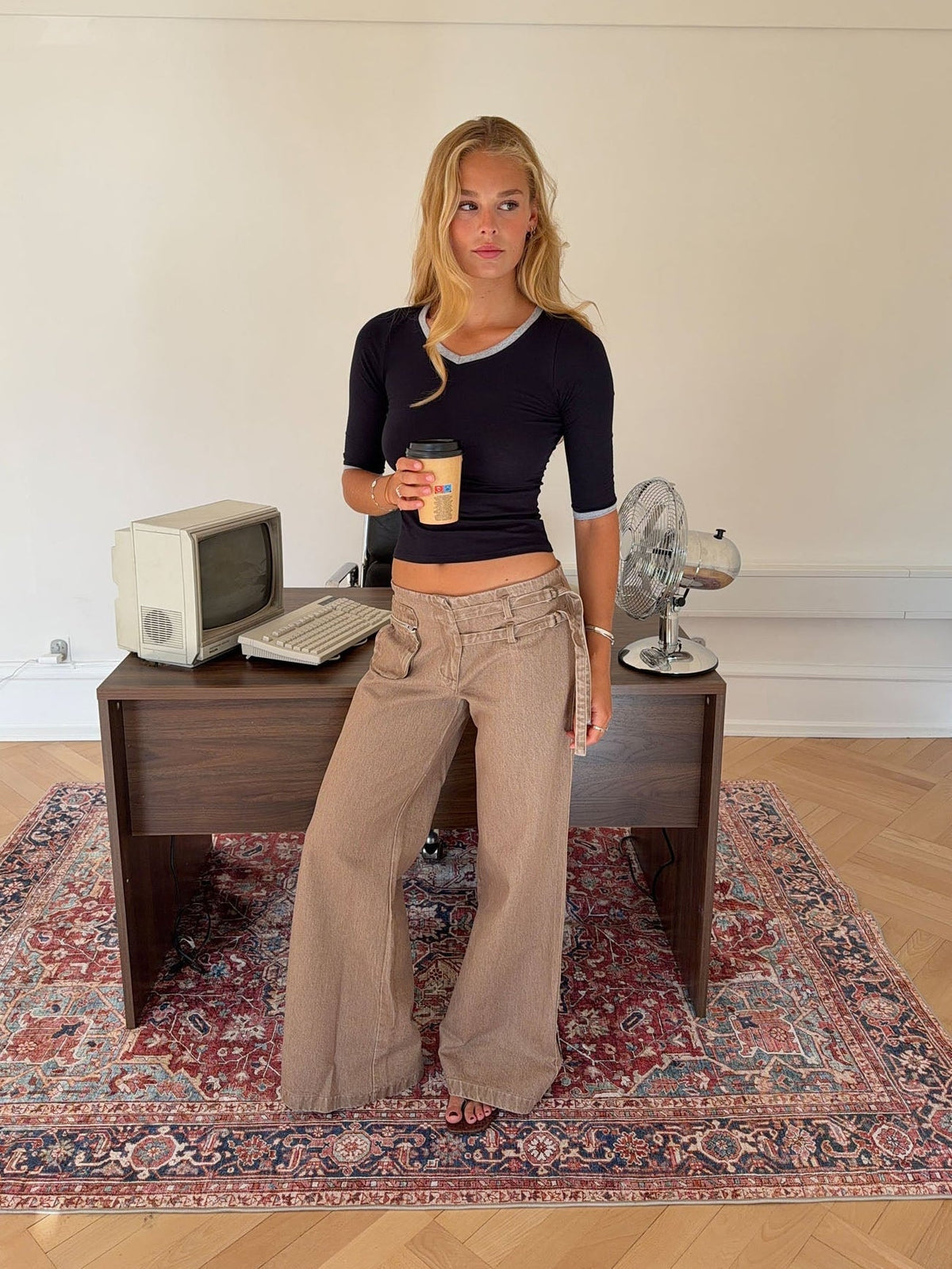Sussa pants with details - Light brown