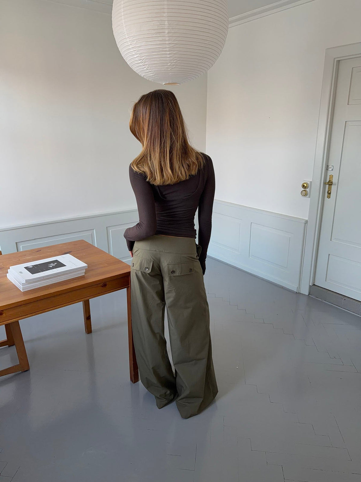 Maluna pants with stripes - Khaki