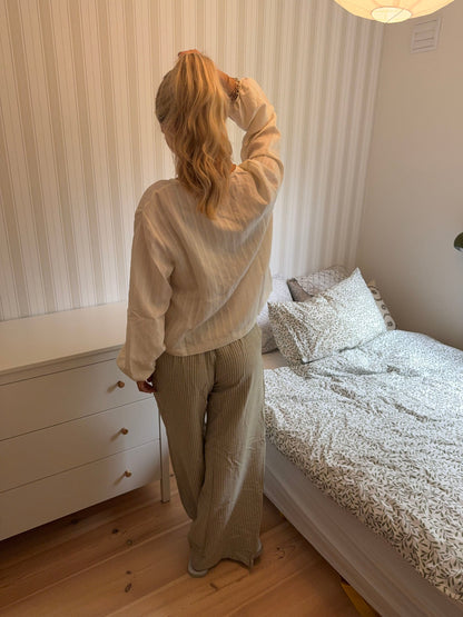 Jasmin striped trousers – Green/white