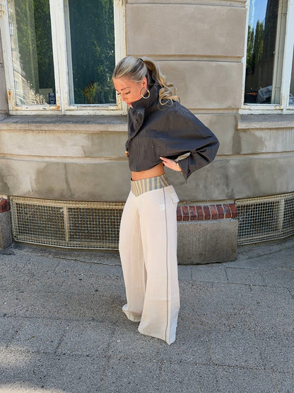 Polly pants with stripes - White/green