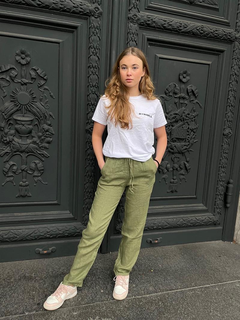 Anna Olympia linen pants - Kaki