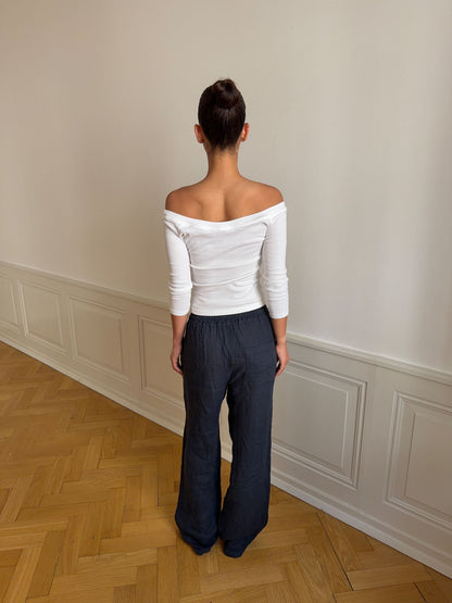 Signe linen pants - Blue
