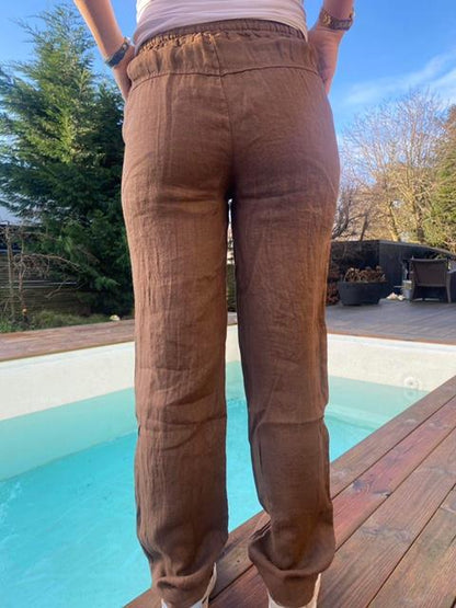 Aino linen pants - brown