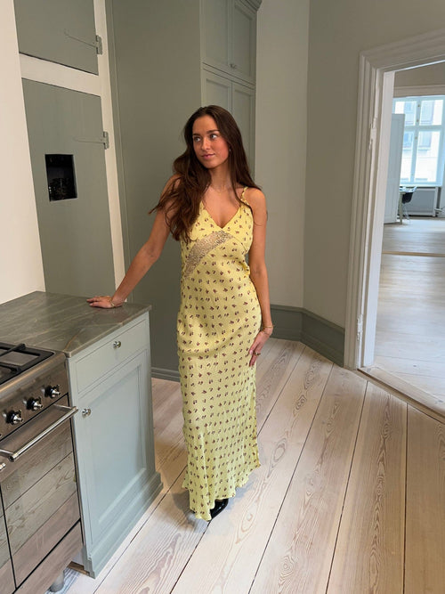 Emily dress with flowers - Yellow