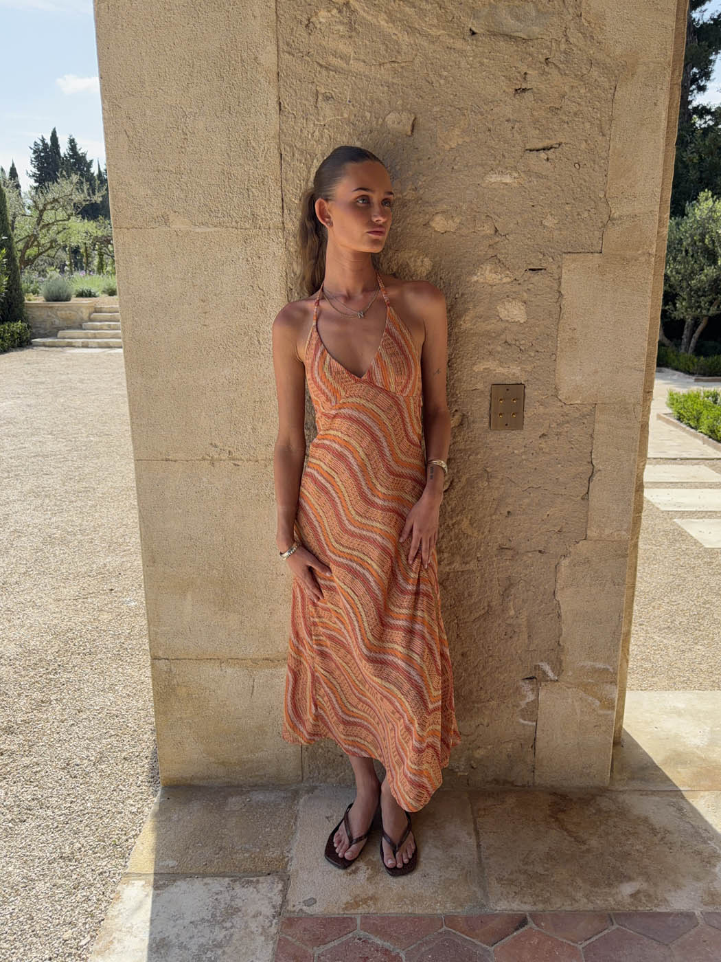 Klea dress with pattern - Orange