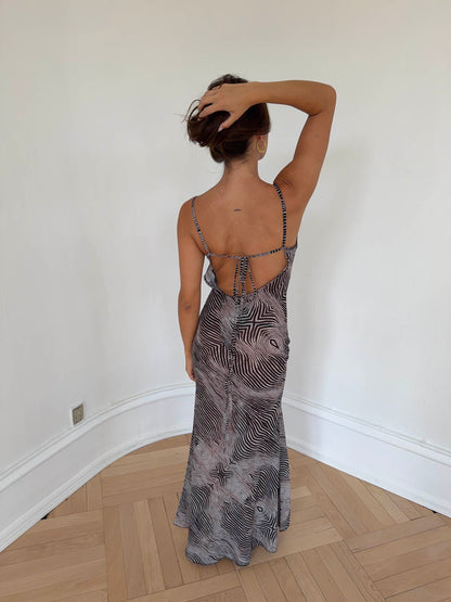 Susyla dress in zebra print – Black/white/grey