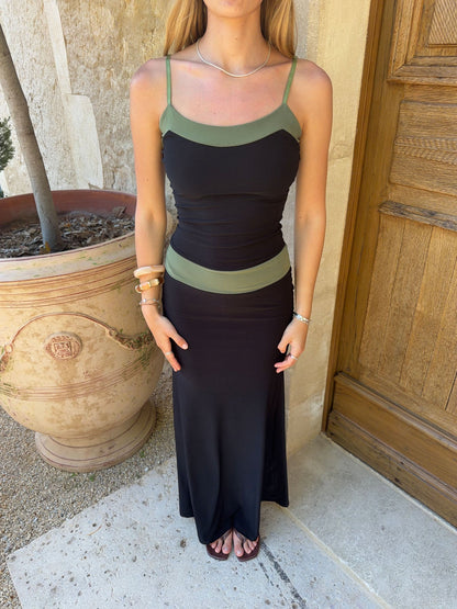 Vilde maxi dress - Black/green