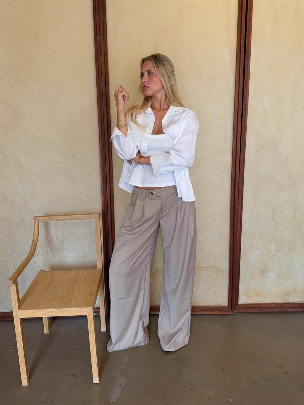 Camilla oversized suit pants - Beige
