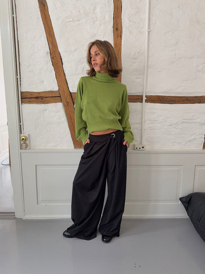 Trina suit pants with buckle detail - Black